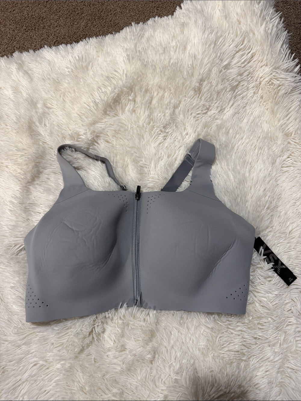 Victoria's Secret Light Gray Front-Zip Sports Bra